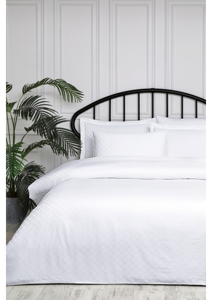 Organik Spruce Çift Kişilik Saten Nevresim Takımı