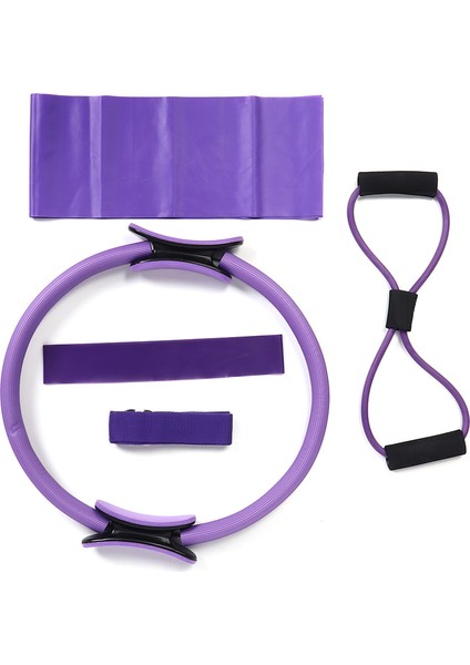 Adet / Set Pilates Halkası Lateks Havlu Göğüs Genişletici Halat Germe Kemeri Direnç Döngüsü (Yurt Dışından)