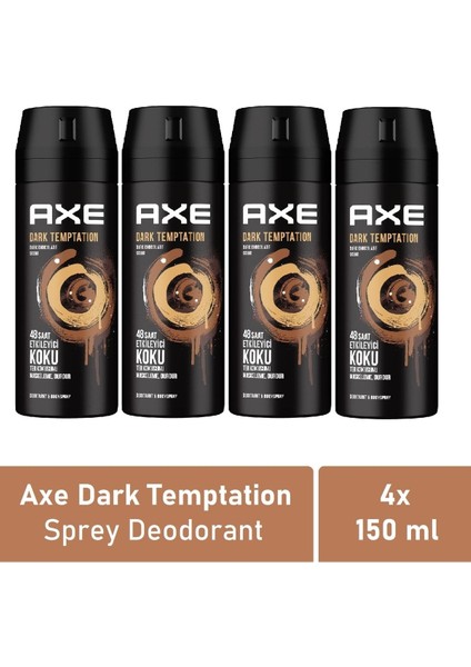 Erkek Deodorant Dark Temptation 150 ml - 4'lü Avantaj Paketi