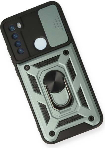 Xiaomi Redmi Note 8 Kılıf Pars Lens Yüzüklü Silikon - Yeşil Ferrg