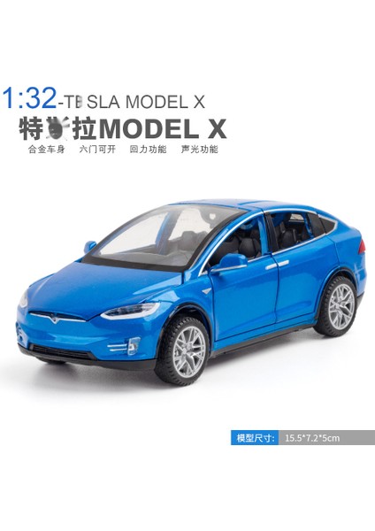 1:32 Tesla Model x Alaşım Araba Modeli Döküm Metal Oyuncak Araçlar Araba Modeli Simülasyon Ses ve Işık Koleksiyonu Hediye A311 (Yurt Dışından)