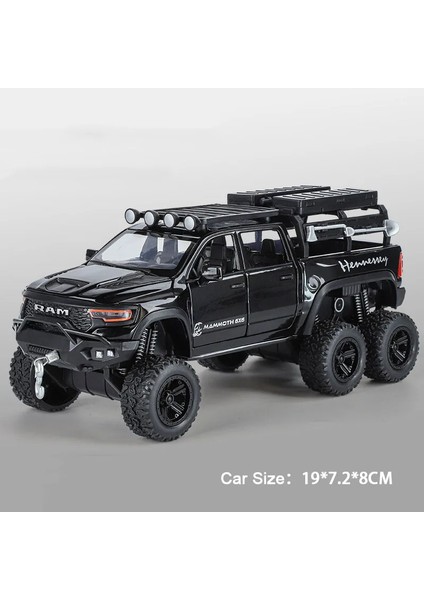1:32 Alaşım Ram Kamyon 6x6 Hellcat Srt Model Oyuncaklar Pres Döküm Araba Kapıları Açık Ses Işığı Geri Çekin Off-Road Araç Çocuk Hediye (Yurt Dışından)