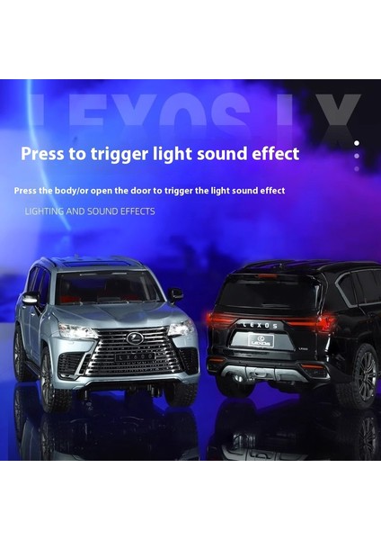 1:24 Lexus LX600 Büyük Off Road Suv Alaşım Pres Döküm Model Araç Ses ve Işık Toplama Hobi Çocuk Oyuncakları Erkekler Için Doğum Günü Hediyesi (Yurt Dışından)