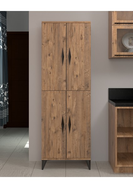 Vino Çok Amaçlı Dolap 4 Kapaklı 4 Raflı Çok Amaçlı Mutfak Dolabı Kiler Dolabı Erzak Dolabı fiyatları