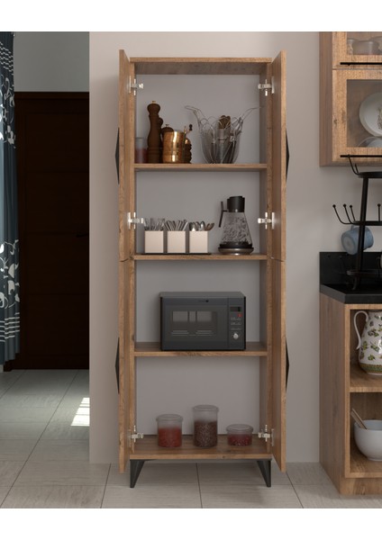 Vino Çok Amaçlı Dolap 4 Kapaklı 4 Raflı Çok Amaçlı Mutfak Dolabı Kiler Dolabı Erzak Dolabı modelleri