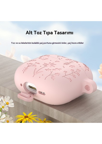 Düz Renk Silikon Uygulanabilir Airpods4 Kanca Ile Bluetooth Kulaklık Kılıfı (Yurt Dışından) modelleri