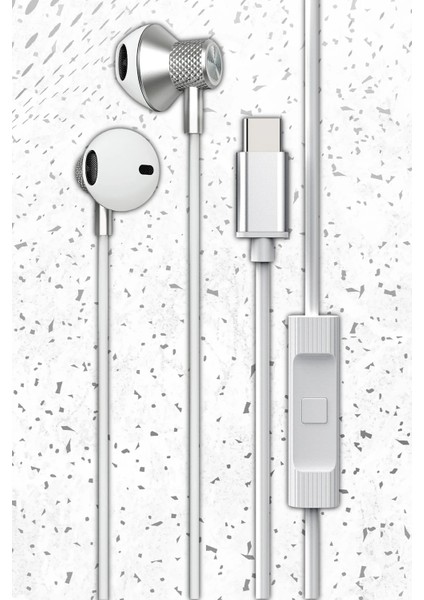 LS-730 1.2m Apple iPhone 15 Serisi ile Uyumlu Type-C Kablolu Kulaklık - Siyah Yktsn