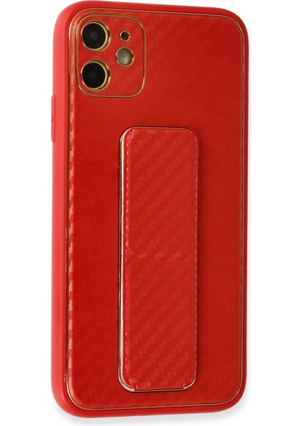 Iphone 12 Kılıf Coco Karbon Standlı Kapak - Kırmızı Mrayd fiyatları
