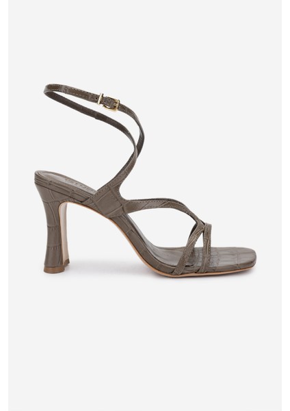 Kadın Deri Topuklu Ayakkabı 1150 2381006 Bn Ayk Y25 Croco Caıro Antıque