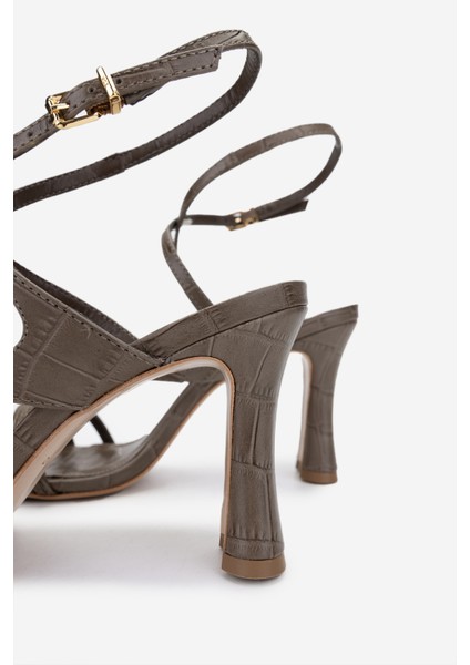 Kadın Deri Topuklu Ayakkabı 1150 2381006 Bn Ayk Y25 Croco Caıro Antıque fırsatları