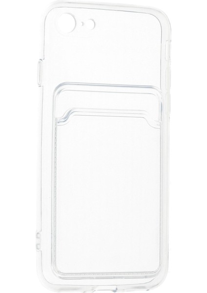 Apple iPhone 7 Kılıf Kartlıklı Şeffaf Kart Koymalı Silikon Yumuşak Kapak Kılıf- Şeffaf modelleri