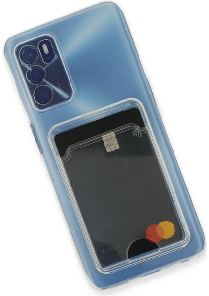 Oppo A16 Kılıf Kartlıklı Şeffaf Kart Koymalı Silikon Yumuşak Kapak Kılıf- Şeffaf modelleri