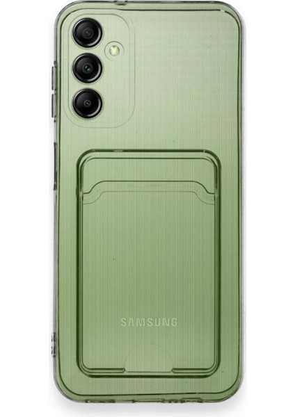 Samsung Galaxy A15 4g Kılıf Kartlıklı Şeffaf Kart Koymalı Silikon Yumuşak Kapak Kılıf- Şeffaf