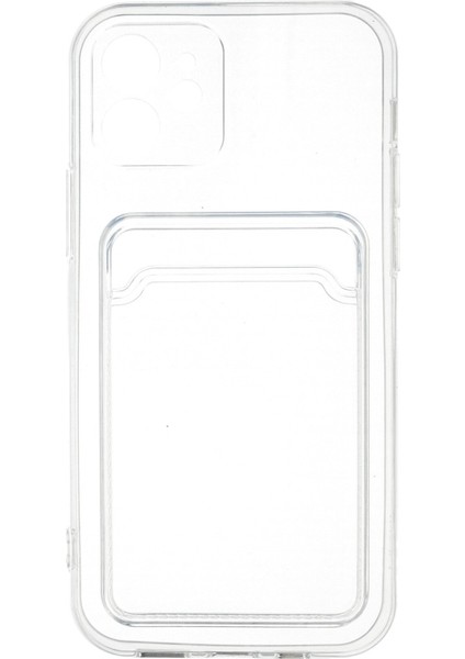 Apple iPhone 12 Kılıf Kartlıklı Şeffaf Kart Koymalı Silikon Yumuşak Kapak Kılıf- Şeffaf modelleri