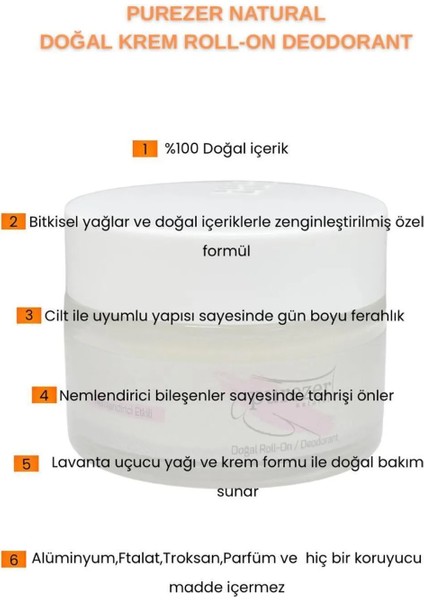 Doğal Krem Roll-On / Deodorant 30 ml