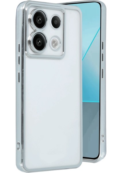 Xiaomi Poco X6 Kılıf Razer Lensli Silikon - Gümüş Nrmsa