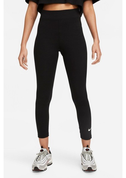 Sportswear Essentials Clasic High Rise 7/8 Length Kadın Pamuklu Yüksek Bel Tayt Siyah