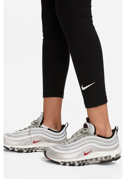 Sportswear Essentials Clasic High Rise 7/8 Length Kadın Pamuklu Yüksek Bel Tayt Siyah modelleri