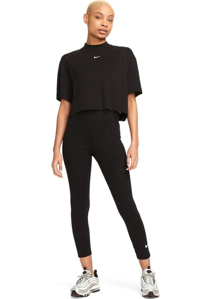 Sportswear Essentials Clasic High Rise 7/8 Length Kadın Pamuklu Yüksek Bel Tayt Siyah fırsatları