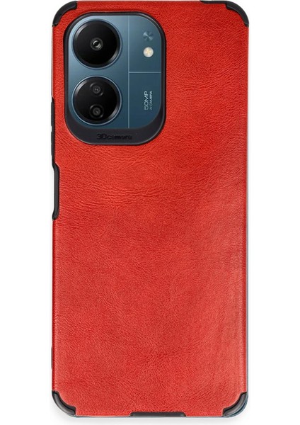 Xiaomi Redmi 13C Kılıf Loop Deri Silikon - Kırmızı Nrmsa