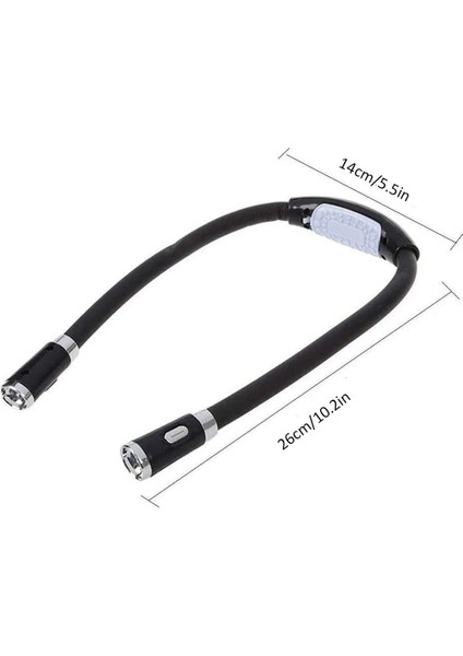 Taşınabilir Esnek Boyun LED Okuma Lambası | Eller Serbest Işık | 4 LED Ayarlanabilir Işık | Göz Yormayan Aydınlatma | Kamp, Kitap, Gece Çalışmaları Için Uygun | Pilli Kullanım