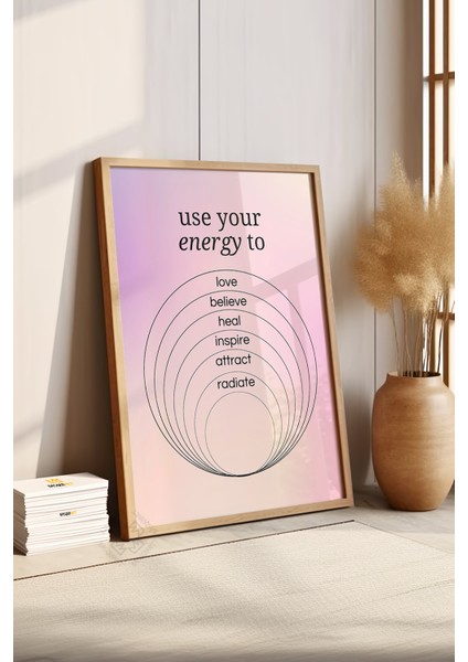 Aura Serisi Ahşap Çerçeveli Poster, Tablo NO:116 fırsatları