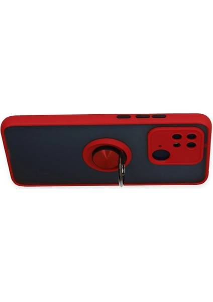 Xiaomi Poco C40 Kılıf Montreal Yüzüklü Silikon Kapak - Kırmızı Ferrg