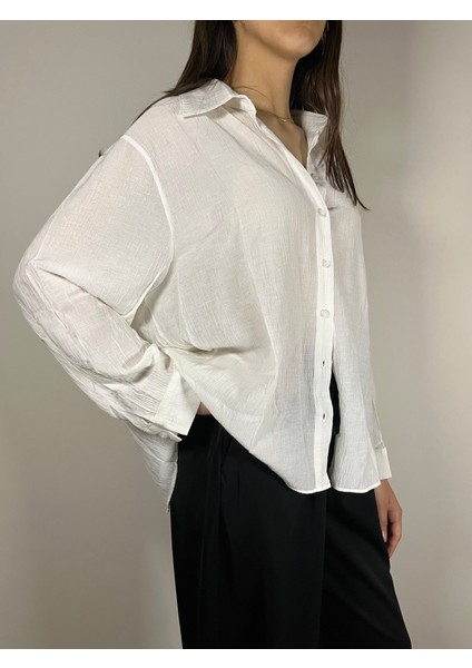 Oversize Bağlamalı Kadın Gömlek