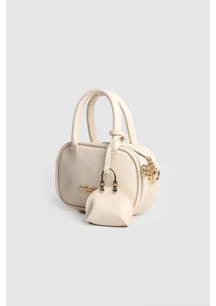 Kadın Harcel Charmlı El ve Askılı Çanta Vizon