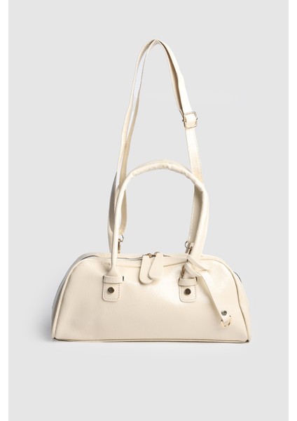 Kadın Leona Rugan Baget Çanta Kırışık Krem Rugan fırsatları