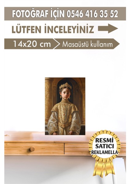 NO:124 Kişiye Özel Tasarım Erkek Çocuk Tablosu Hediyelik Kraliyet Kıyafetli Portresi