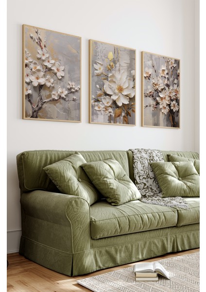 Ahşap Çerçeveli Mdf Tablo Seti Salon ve Oturma Odası Için ÇT3100