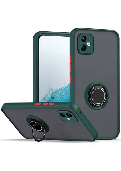 Samsung Galaxy A06 Kılıf Montreal Yüzüklü Silikon Kapak - Yeşil Nrmsa