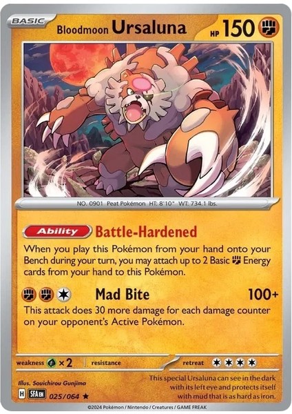 - Bloodmoon Ursaluna Reverse Holo Oyun Kartı 25/64 (Lisanslı - Rare)