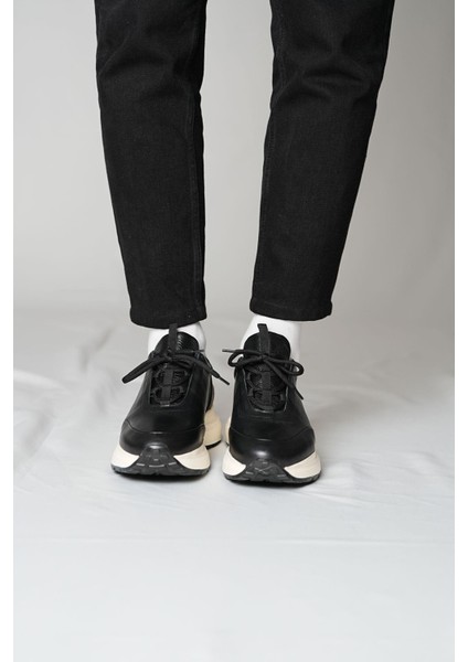 Feel Up Model Yüksek Taban Deri El Yapımı Siyah Erkek Casual Ayakkabı modelleri