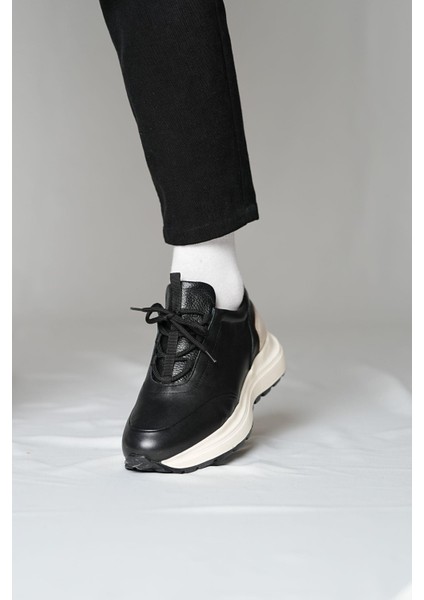 Feel Up Model Yüksek Taban Deri El Yapımı Siyah Erkek Casual Ayakkabı fırsatları