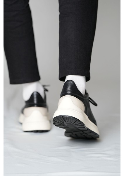 Feel Up Model Yüksek Taban Deri El Yapımı Siyah Erkek Casual Ayakkabı indirimleri