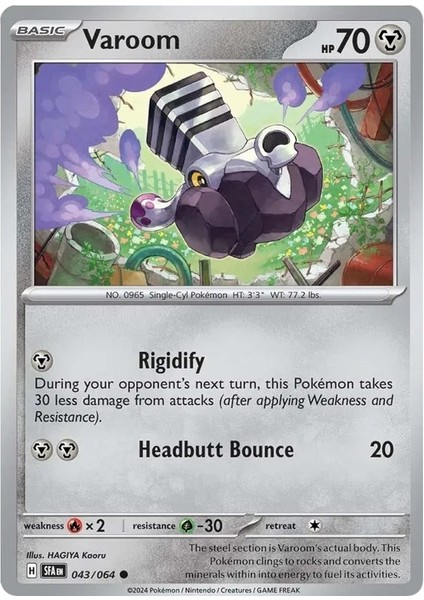 - Varoom Reverse Holo Oyun Kartı 43/64 (Lisanslı - Common)