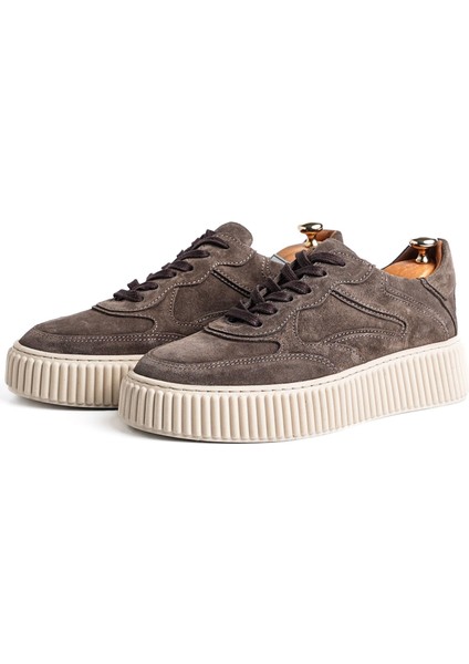 Pgup Model Deri El Yapımı Erkek Vizon Süet Sneaker Ayakkabı