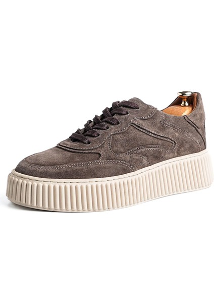 Pgup Model Deri El Yapımı Erkek Vizon Süet Sneaker Ayakkabı