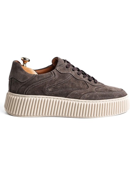 Pgup Model Deri El Yapımı Erkek Vizon Süet Sneaker Ayakkabı