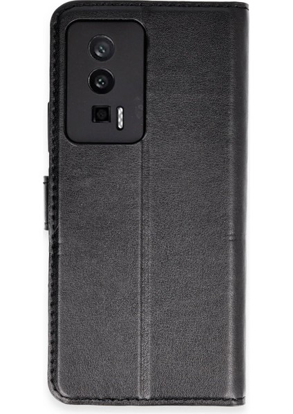 Xiaomi Poco F5 Pro Kılıf Trend S Plus Kapaklı Kılıf - Siyah Nrmsa