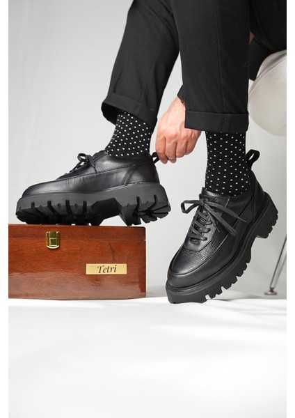 Strong Model Hakiki Deri El Yapımı Erkek Siyah Casual Ayakkabı modelleri