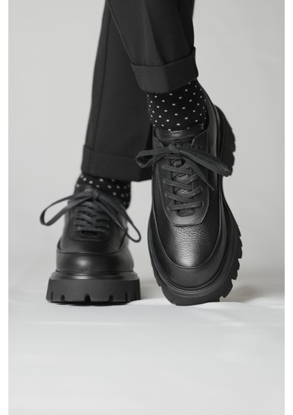 Strong Model Hakiki Deri El Yapımı Erkek Siyah Casual Ayakkabı indirimleri