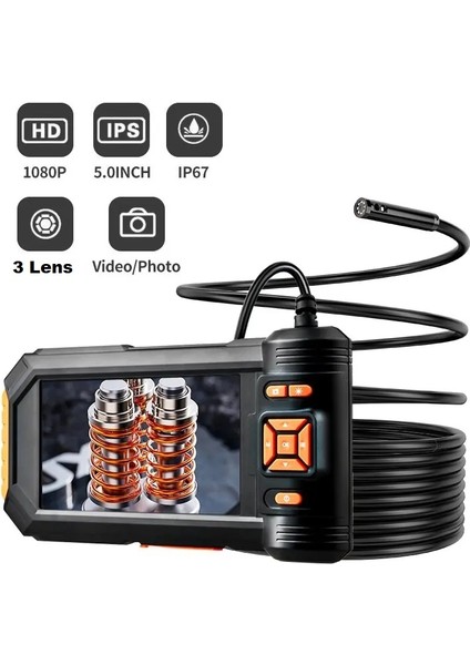Ekranlı 3 Lensli 5 Metre Yılan Kamera indirimleri