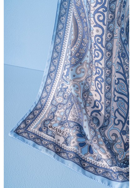 Kadın Etnik Desen Soft Tlos Şal Mavi Renkli 180x75 cm Kullanımı Kolay fiyatları