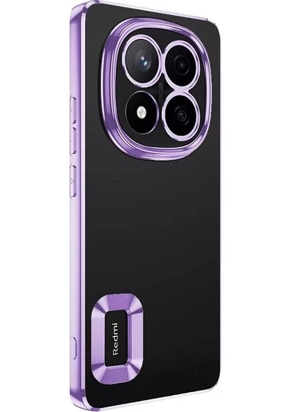 Xiaomi Poco X7 Kılıf Kamera Lens Korumalı Şeffaf Parlak Kenar Logo Açık Omega Kapak Mavi Siyah Gold Renk modelleri