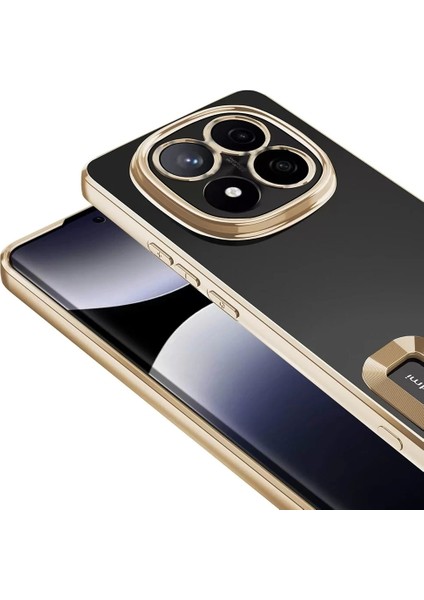Xiaomi Poco X7 Kılıf Kamera Lens Korumalı Şeffaf Parlak Kenar Logo Açık Omega Kapak Mavi Siyah Gold Renk indirimleri