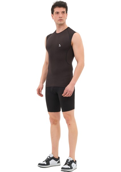 Kolsuz Compression Spor Body Gym Fitness Biker T-Shirt