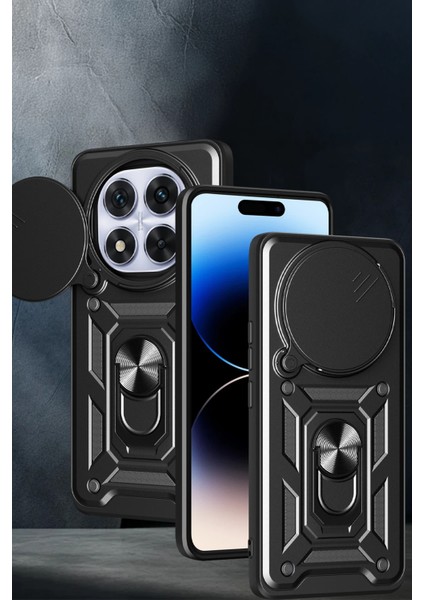 Xiaomi Redmi Note 14 Pro Plus Kılıf Pars Lens Yüzüklü Silikon - Yeşil Nrmsa
